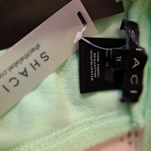 SHACI GREEN MINT CROP TOP WITH A SCARF DESIGN NWT SIZE 1XL - Picture 8 of 10